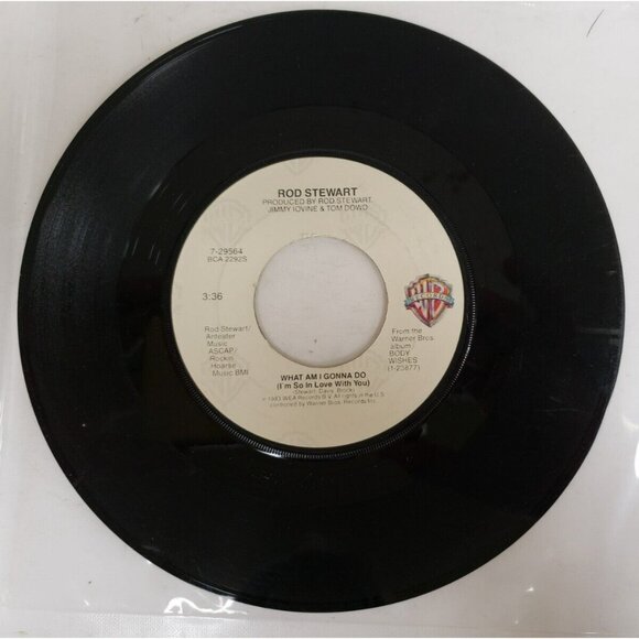 Record 45 RPM Vinyl Rod Stewart- What Am I Gonna Do/ Dancin' Alone - Picture 3 of 6